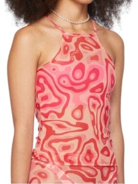 omighty Pink Swirl Racerback Mini Dress
